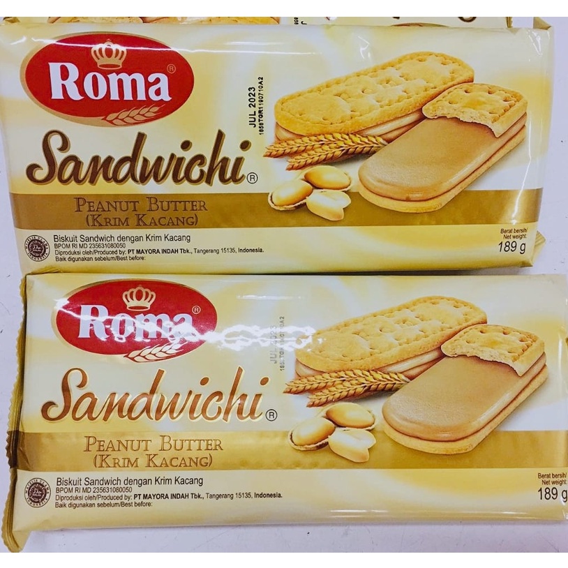 

Biskuit Roma Sandwichi Peanut Butter - Sandwich Krim Kacang