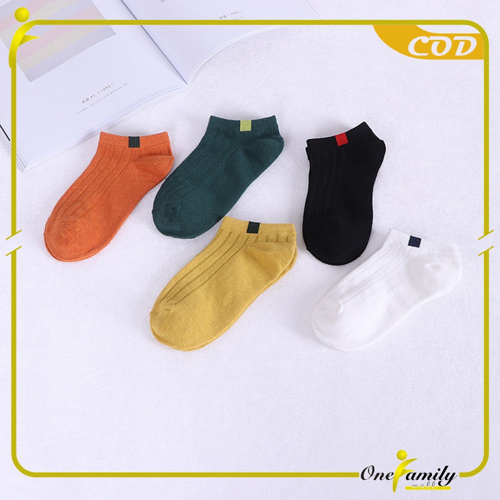 ONE - P55-P58 Kaos Kaki Pendek Dewasa / Kaos Kaki Semata Kaki Polos / Kaos Kaki Ankle Wanita Motif-POLOS GARIS