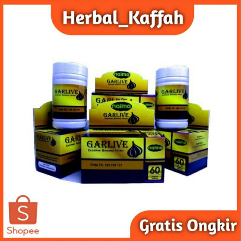 Garlive naima kapsul ekstrak bawang hitam black garlic kolesterol & darah tinggi 100% Asli