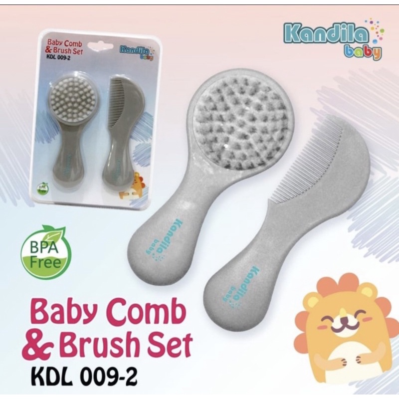 Kandila KDL009 Sisir Rambut Bayi Bulu KANDILA Brush dan Comb Set Baby Kado Melahirkan Hadiah SISIR BAYI BULU HALUS SISIR GERIGI LEMBUT