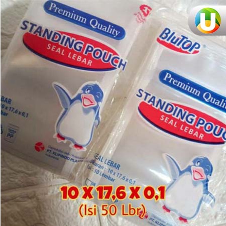 [Isi 50Pcs] Standing Pouch 10x17,6 Blutop Plastik Pouch Seal Lebar Seal Biasa Murah Original