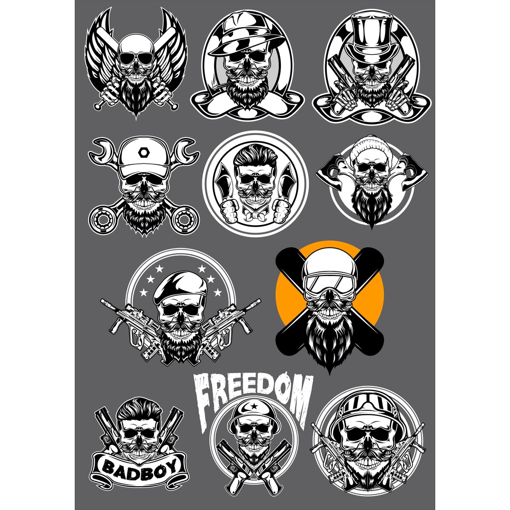 Skull Emblems Vectors Set For CorelDraw