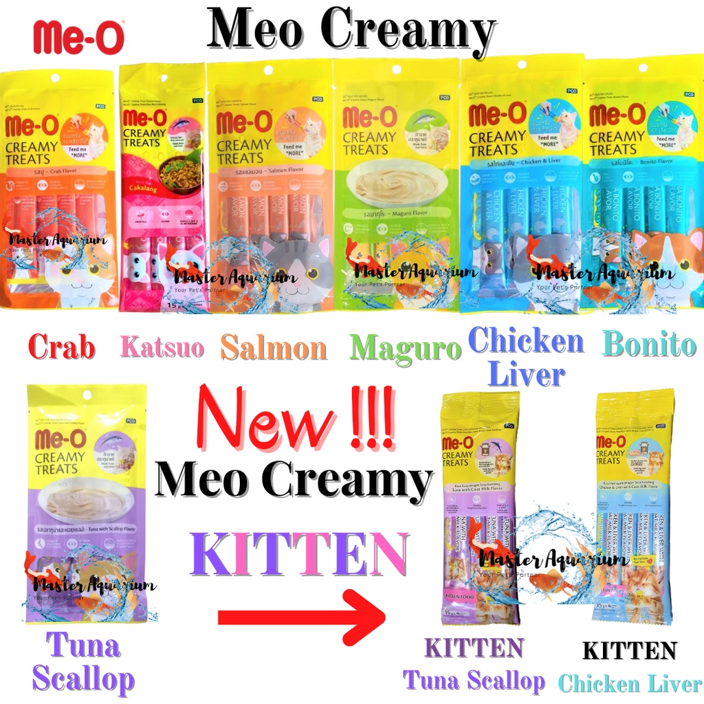 ME-O Creamy Treats 1 pack isi 4 x 15gr - Snack Kucing MEO / Cemilan Kucing MEO creamy treat meo crea