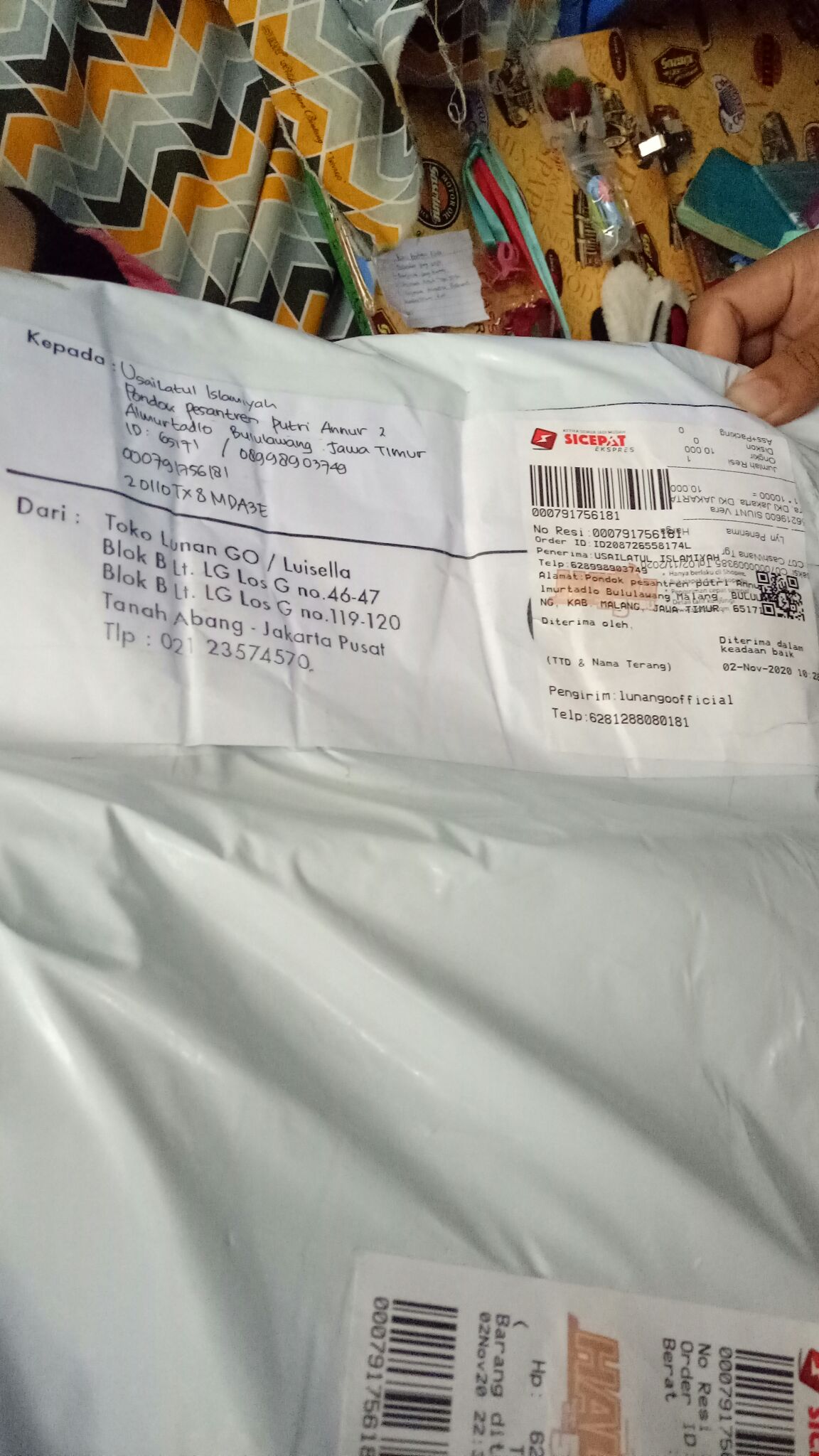 Lunan Go Gamis 2 Pcs Cardigan Ls 364  Motif Batik Abu Muda