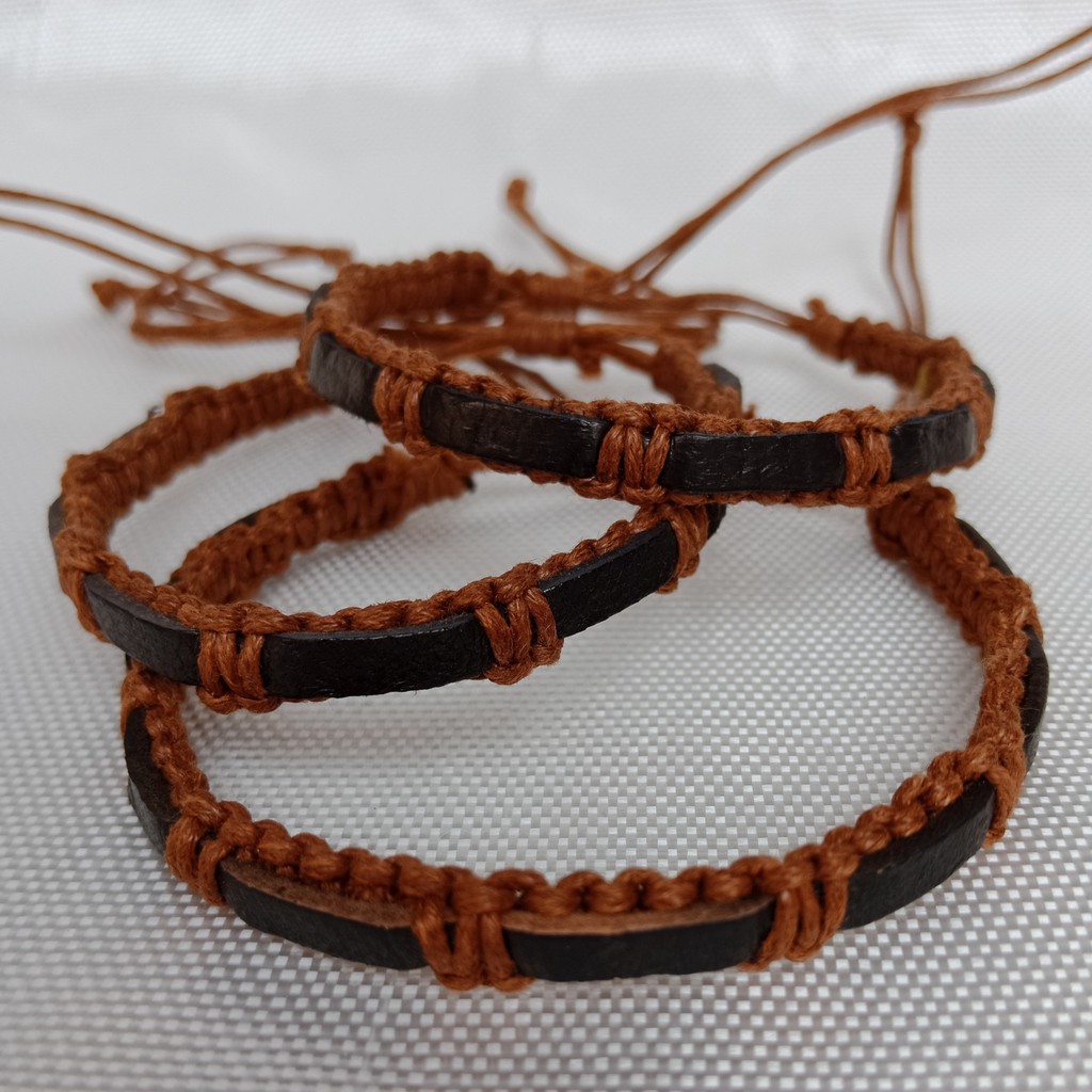 Gelang Murah - Gelang tali hitam-coklat