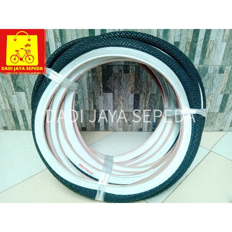 BAN LUAR SEPEDA 20-BAN LIST PUTIH-BAN SEPEDA-BAN MINI-BMX-MINION-BAN 20X175-BAN SWALLOW-BAN DELITIRE