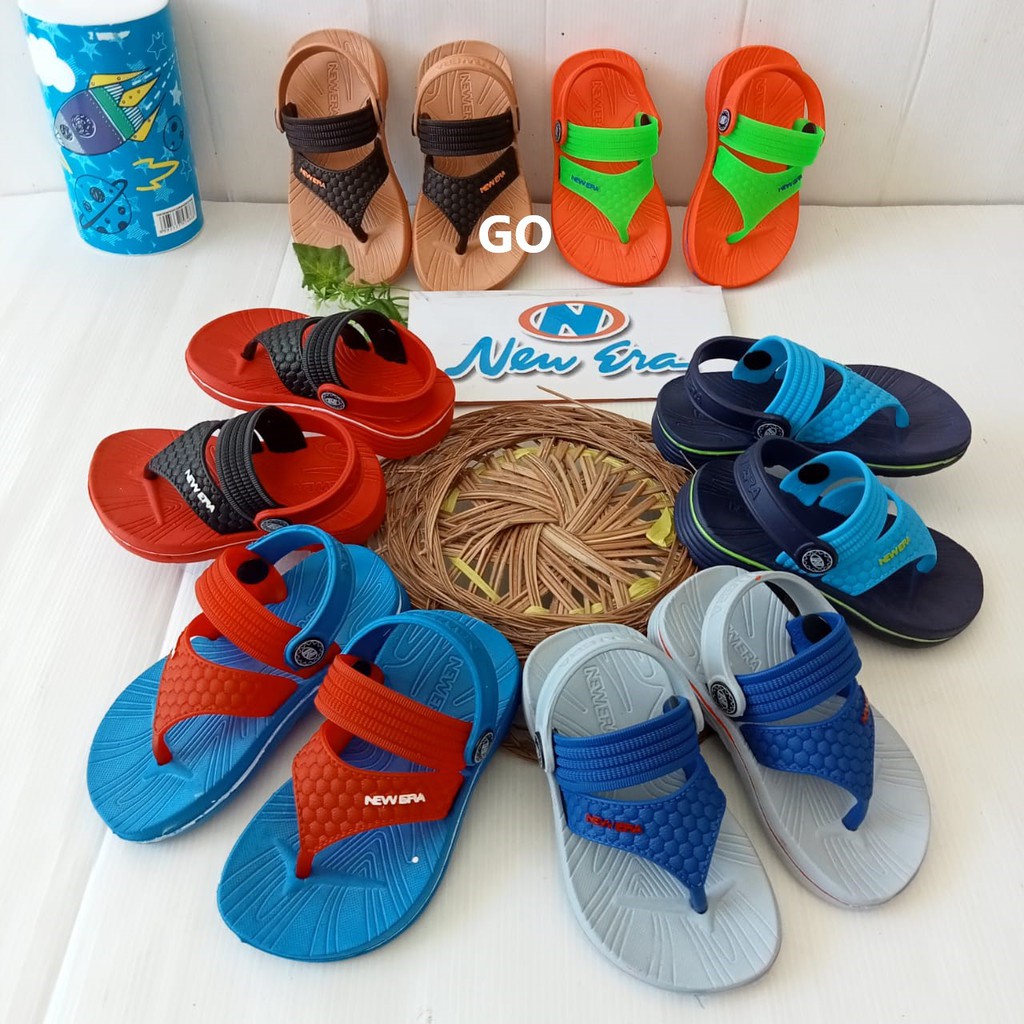 BB NEW ERA BB/KC E 27016 Sandal Japit Anak Laki Laki Tali Belakang Karet Original