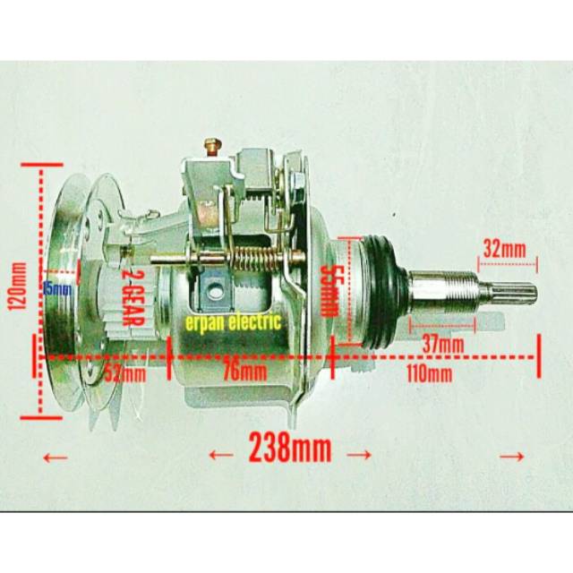 GEAR BOX - CLUTCH MESIN CUCI LG TOP LOADING 9 KG - 15 KG