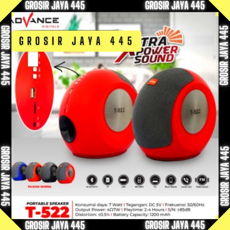 READY STOCK ADVANCE T522 Bluetooth Speaker Music Box Speaker Portable blutot Sub woofer Karaoke USB Radio Garansi Resmi 1 tahun