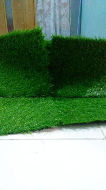 Rumput Sintetis Swiss Ukuran 25x25cm Tebal 3cm Full Green