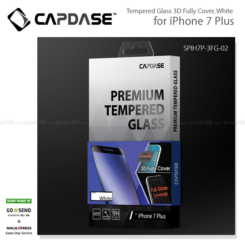 Capdase Original Premium Tempered Glass 3D Full Cover 0.2mm for iPhone 7 / 7 Plus