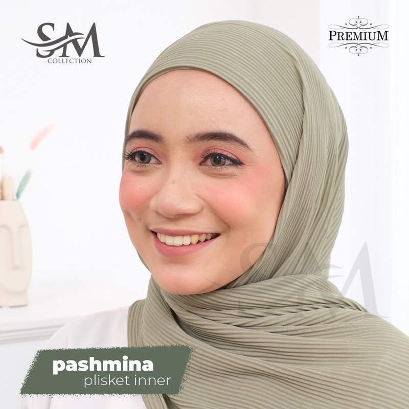 Pashmina Inner 2in1 Plisket Hoodie Bisa Bulak Balik Cerutty Babydoll Premium | Pashmina + Inner berkualitas