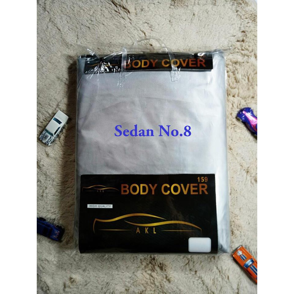 Sedan No 8 Silver Coating Body Cover Mobil/Sarung Mobil/Selimut Mobil