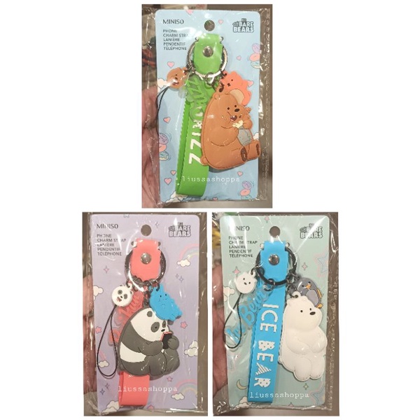 Gantungan Hp Miniso - We Bare Bears Collection 4.0 Phone Charm Strap