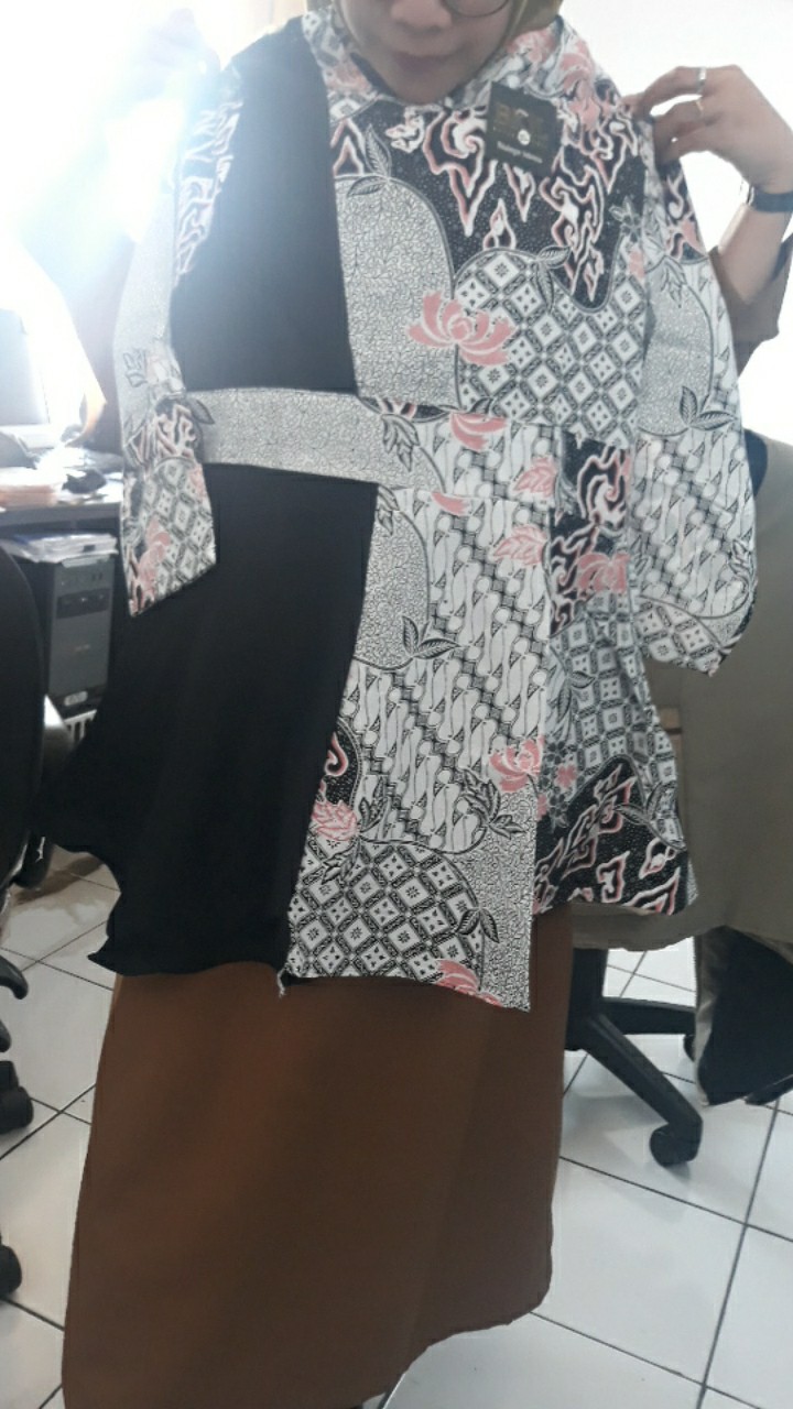 Tey-17 Batik Wanita Asj Sa Hrb026 Kenongo Kemeja Tosca Pendek