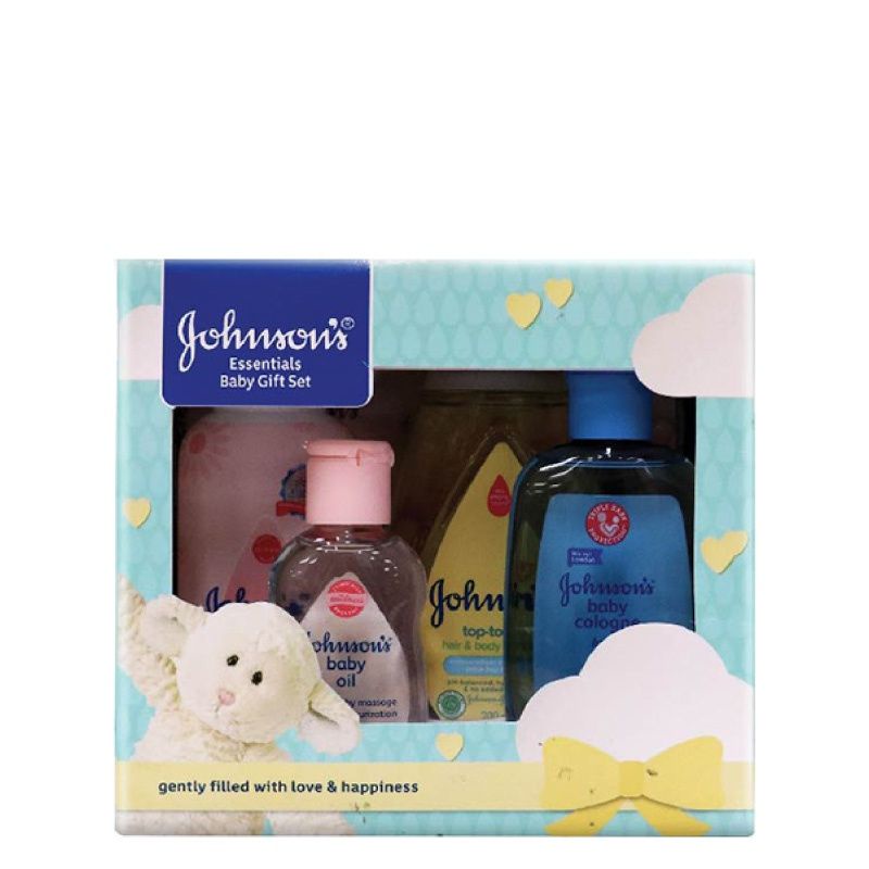 JOHNSON’S® Essentials Gift Set - Paket Hadiah Bayi - Paket Sabun Bayi - Sabun Bayi Set - Bedak Bayi 
