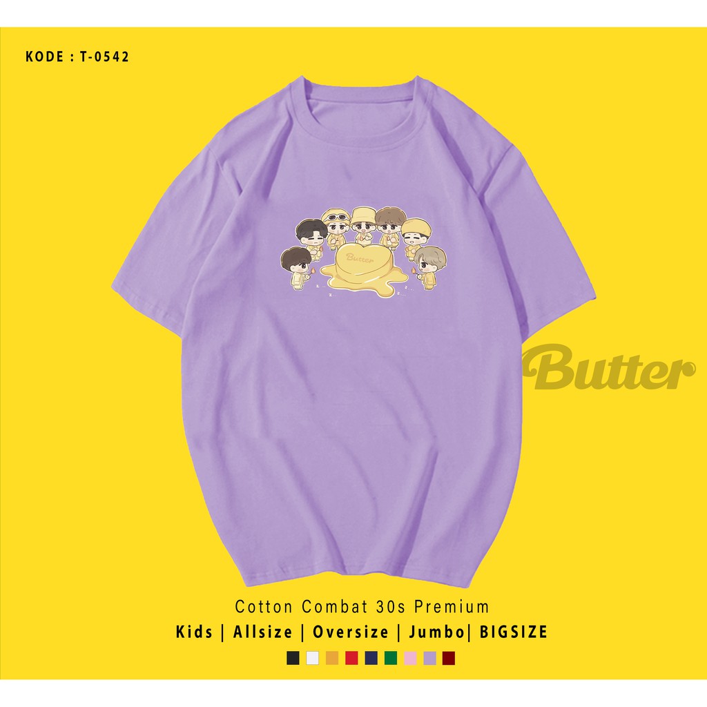 T0542  T-SHIRT / KAOS UNISEX / TUMBLR TEE / REAL PICTURE KPOP BTS BUTTER IN MIDDLE / IMPORT / ARMY