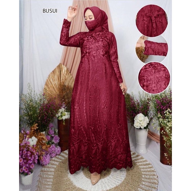 GAMIS BROKAT TILE MUTIARA PREMIUM / MAXI NAMIRA BUSUI FREE MASKER Ukuran M L XL XXL / DRESS KONDANGAN MUSLIM / GAMIS FASHION TERLARIS / GAMIS BRUKAT JUMBO