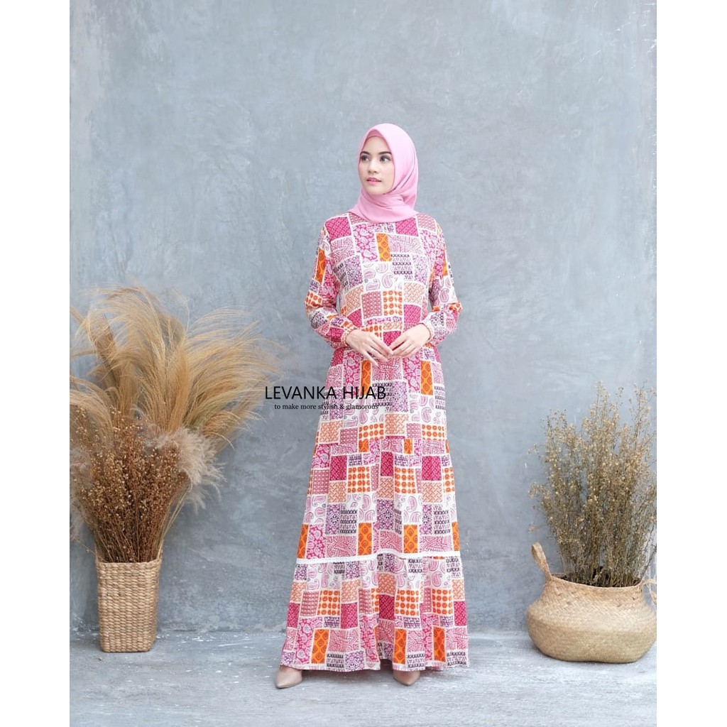 Gamis Katun Rayon Premium, Katun Rayon Motif Allsize