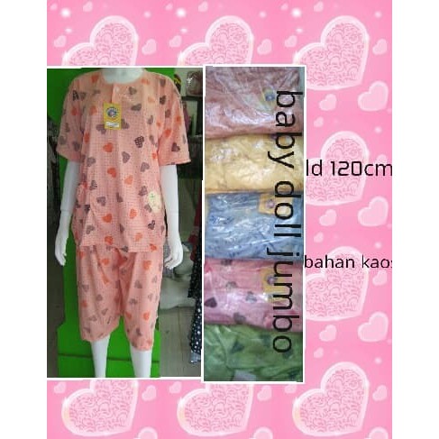 PROMO baby doll pendek jumbo /grosir baju tidur piyama busui kancing depan TERBATAS