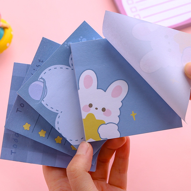 80 Sheets Korean Cartoon Cute Sticky Notes Student Memo Guestbook