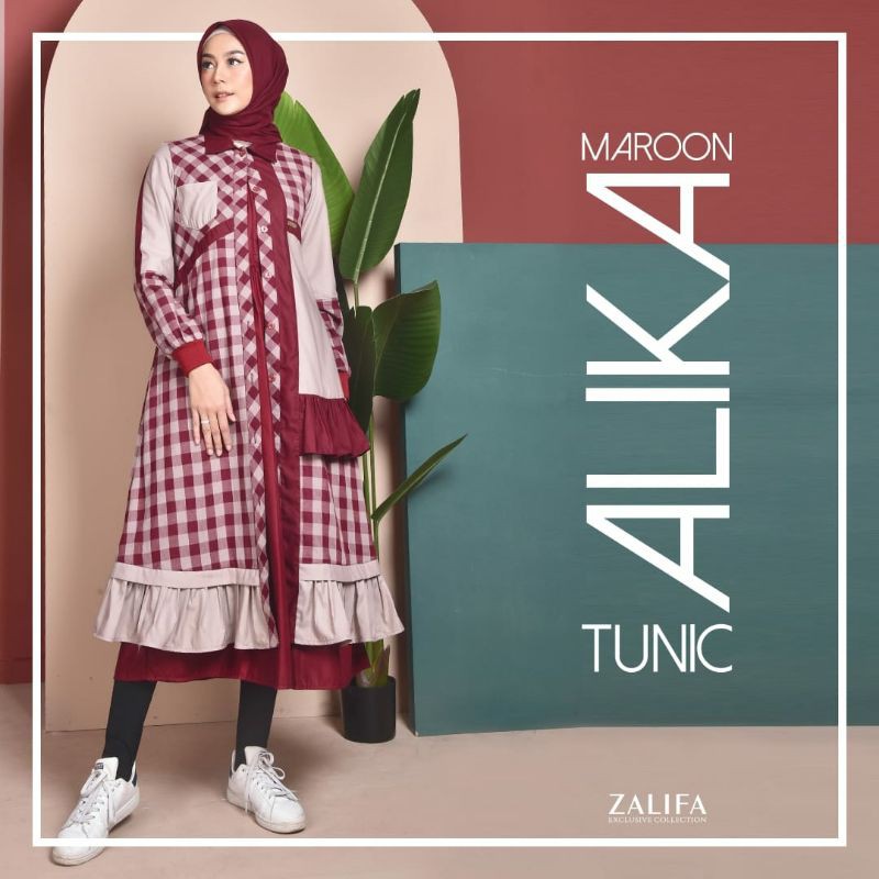 Alika Tunik Maroon By. Zalifa