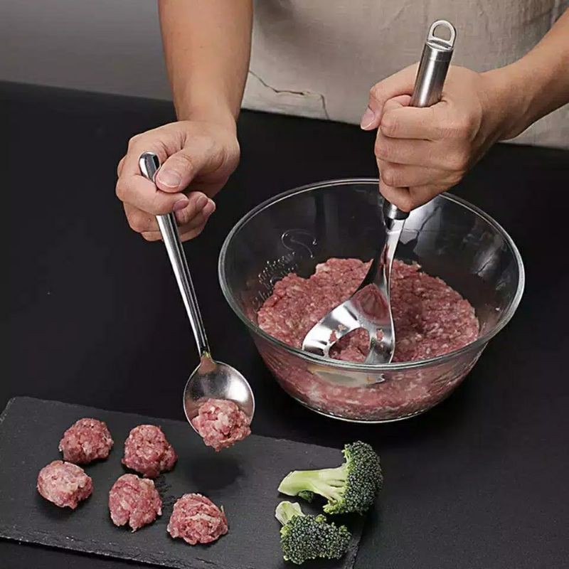 Cetakan Bakso / Sendok Pembuat Bakso Stainless Steel Hand Press Meatball Alat cetak baso 32024