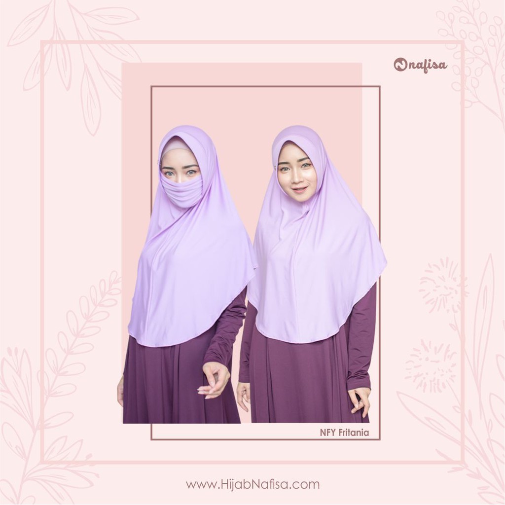 Jilbab Instan Bergo Nafisa Fritania | Hijab Instan Pet Kecil Variasi Masker Kerudung Instan Niqab