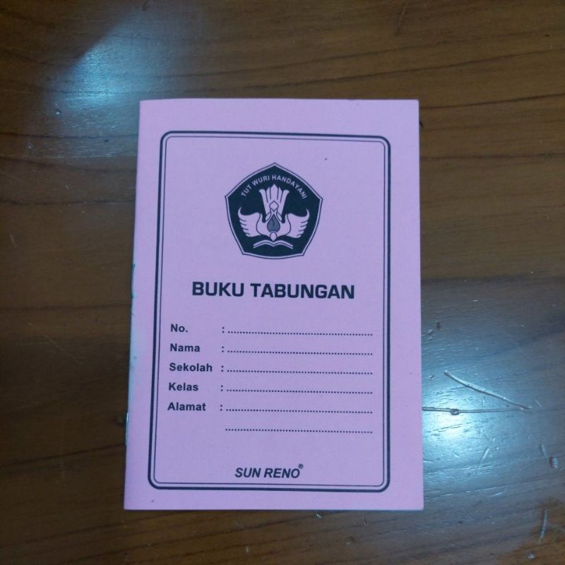 

kln Buku Tabungan Anak Sekolah/buku Tabungan Sekolah isi 50pcs/pak, merk SUN RENO made in Indonesia.