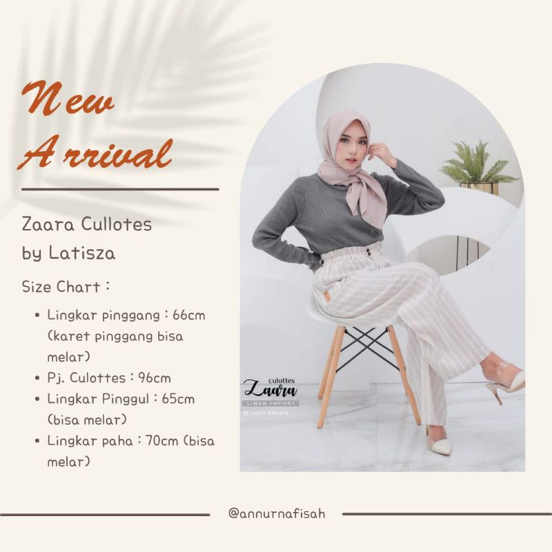 ZAARA KULOT || CELANA WANITA || KULOT KEKINIAN || OUTFIT WANITA || LINEN IMPORT || LATISZA HIJAB