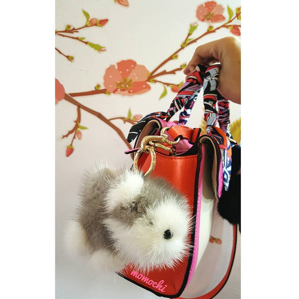 dogie mink fur 12cm bag charm doll
