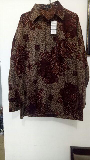 Batik Danabrata Motif Manggar Rumput Kode 040 Kemeja Batik Lengan Panjang Size M L Xl Xxl Regular