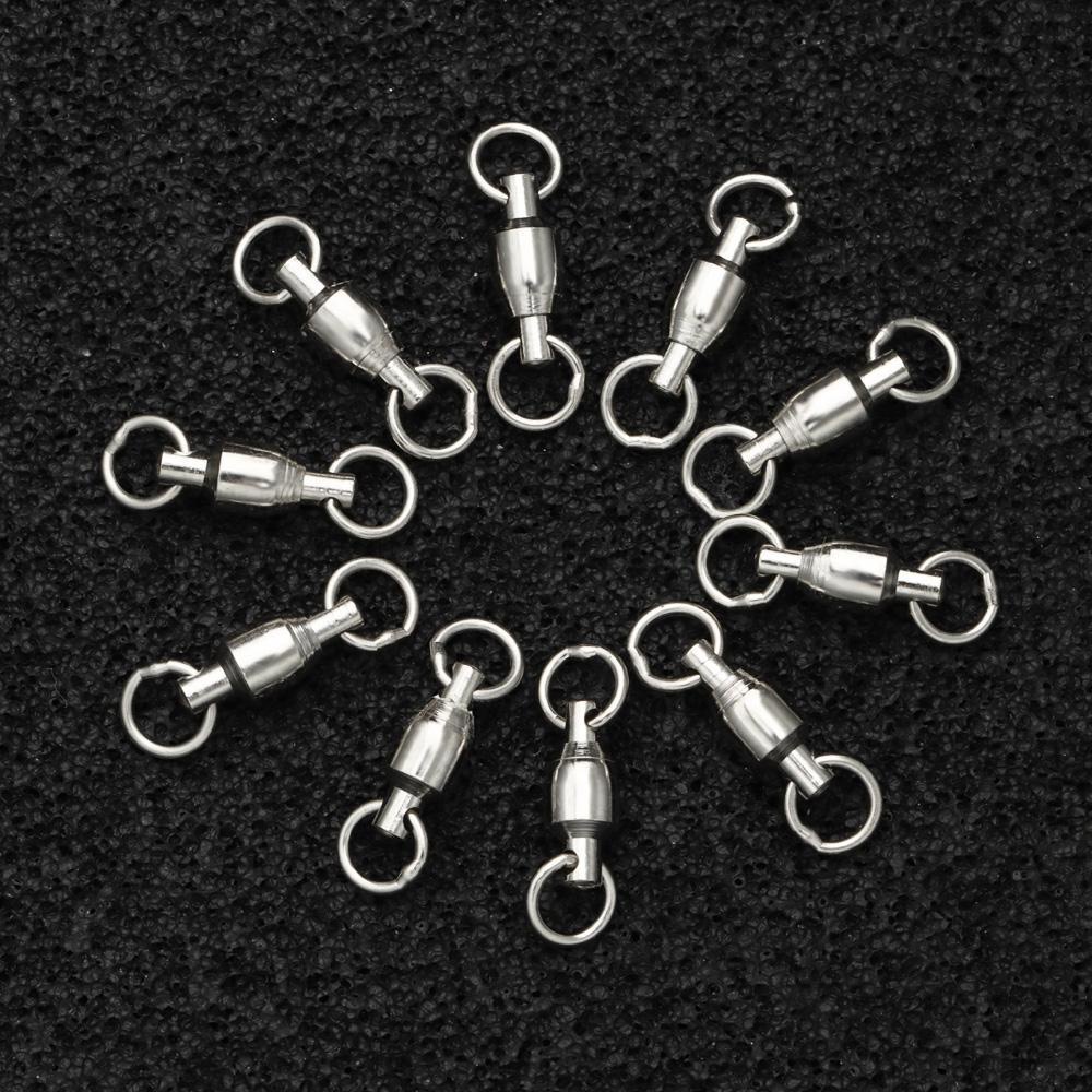 CHOOKYY 10pcs Konektor Memancing Bantalan Bola Putar Stainless Steel Kekuatan Tinggi