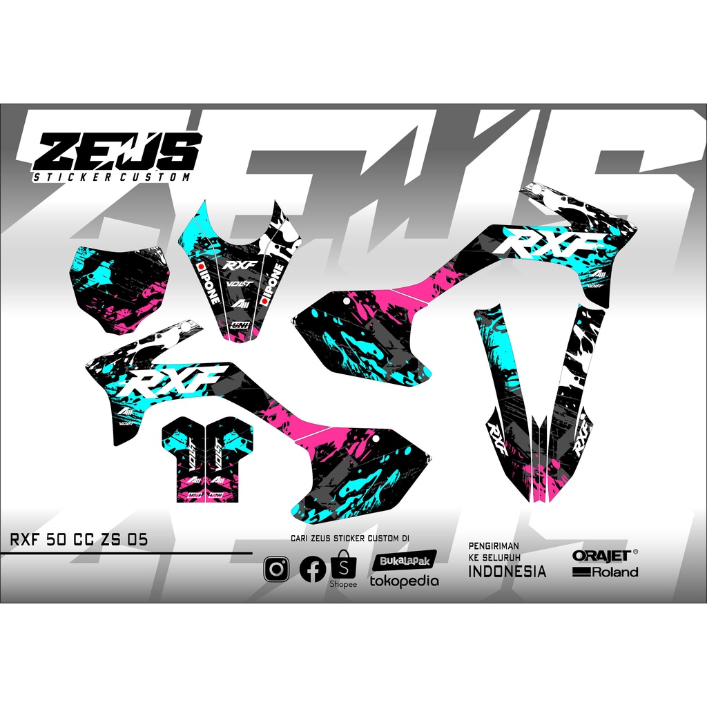 Decal Sticker - Stiker Dekal Rxf 50cc Mini Trail Zeus SC 05