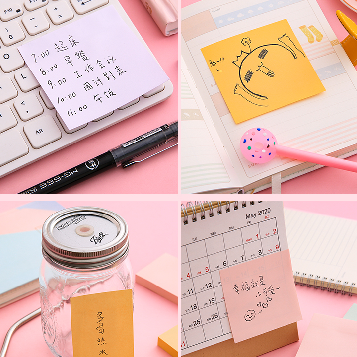 100 Lembar Sticky Note Monochrome Macaron Untuk Kantor/Pelajar