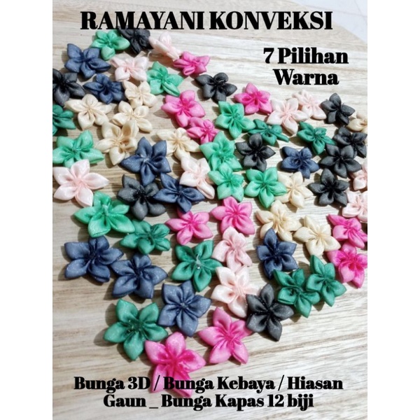 Bunga 3D / Bunga Kebaya / Hiasan Gaun _ Bunga Kapas