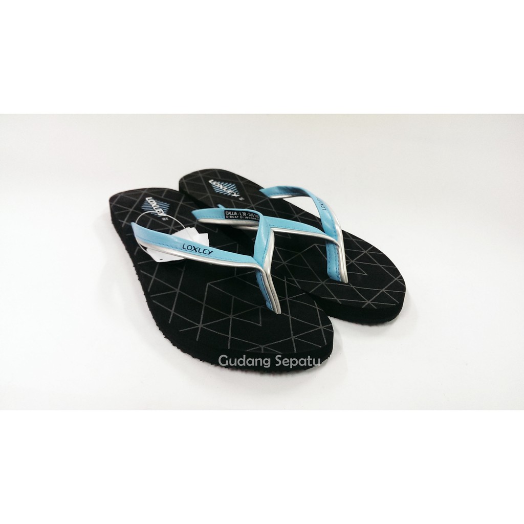 LOXLEY Sandal Japit Wanita Callia HItam Biru 37-40