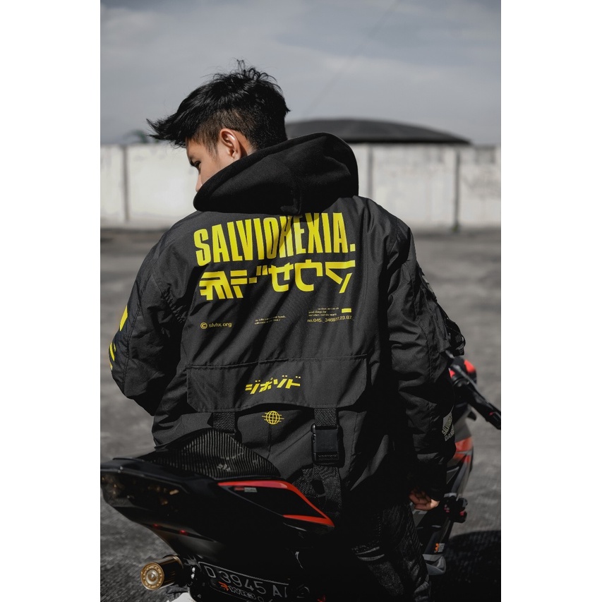 Bomber Jacket Pria Slvhx Cyborg Black / Jaket Bomber / Jaket Pria Terbaru