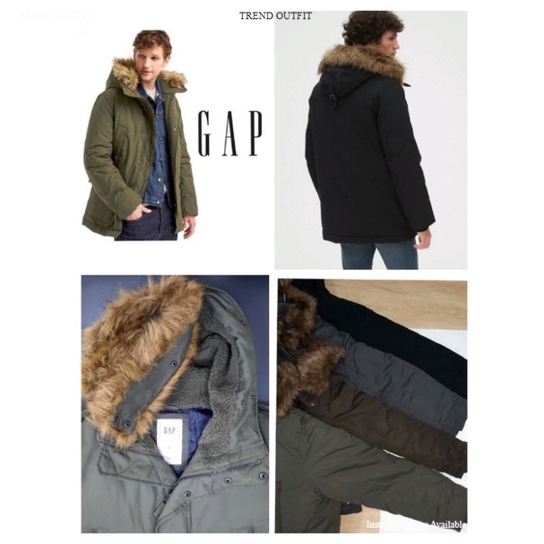 GAP Jaket Pria Parka Hoodie l Mens Casual Jaket Winter ,Jaket Sherpa Puffer Original Branded