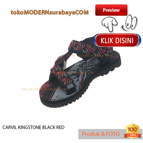 CARVIL KINGSTONE BLACK RED sandal anak sandal gunung flip flop