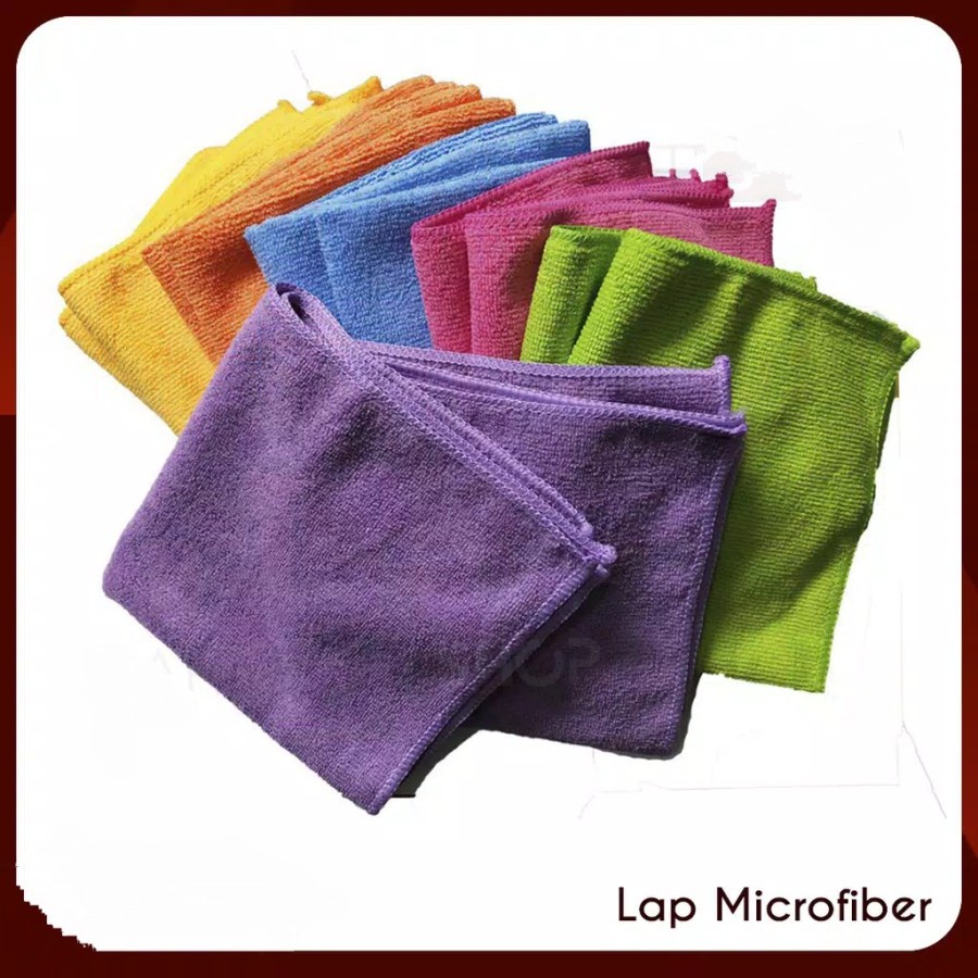 Kain Lap Microfiber Cleaning Cloth Towel Serbet Pembersih Serbaguna Murah 35 Cm x 35 Cm