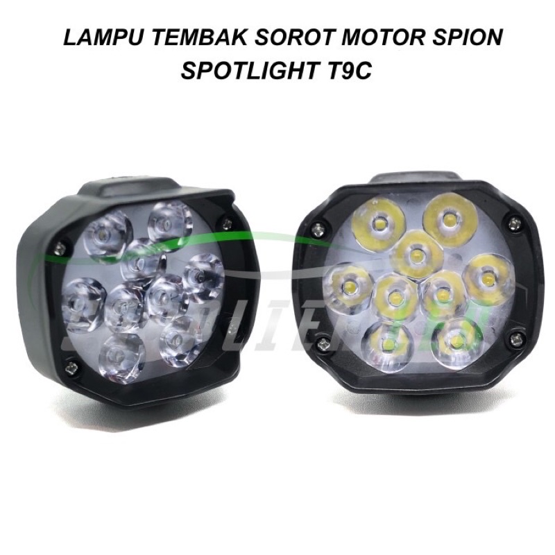 PROMO! Lampu Tembak Sorot CWL LED 9 Mata Spion Motor T9C Super Terang