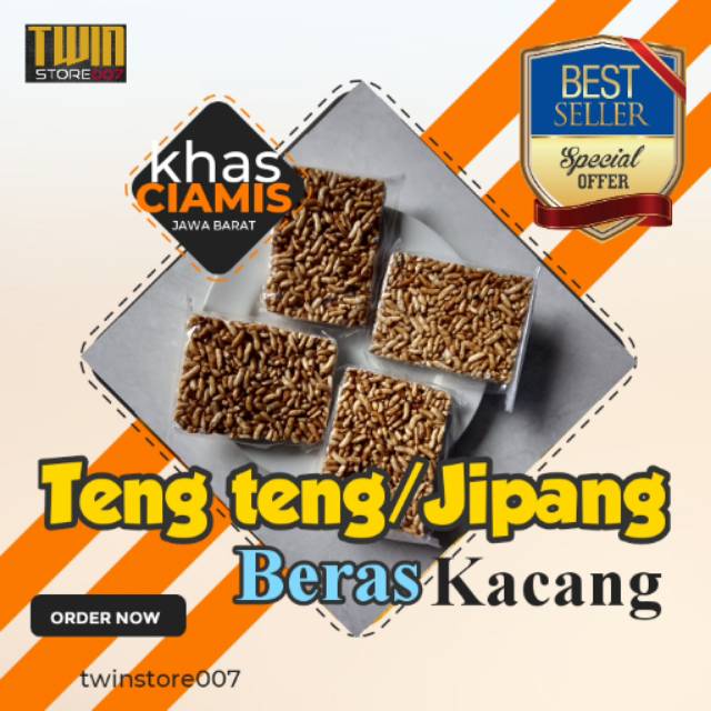 

TENGTENG BERAS KACANG MANIS JAJANAN MURAH KHAS CIAMIS / JIPANG BERAS KACANG MANIS