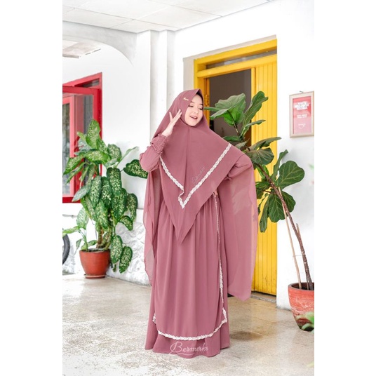 BAJU WANITA MUSLIM GAMIS SYARI POLOS ORIGINAL BERMERKS KUALITAS PREMIUM SET BUSANAN MUSLIM GAMIS CER
