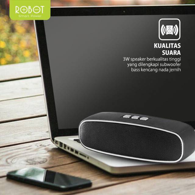 Robot Speaker Bluetooth Portable RB210 RB-210 Wireless Super Bass Mini Stereo Original - Garansi Robot 1 Tahun