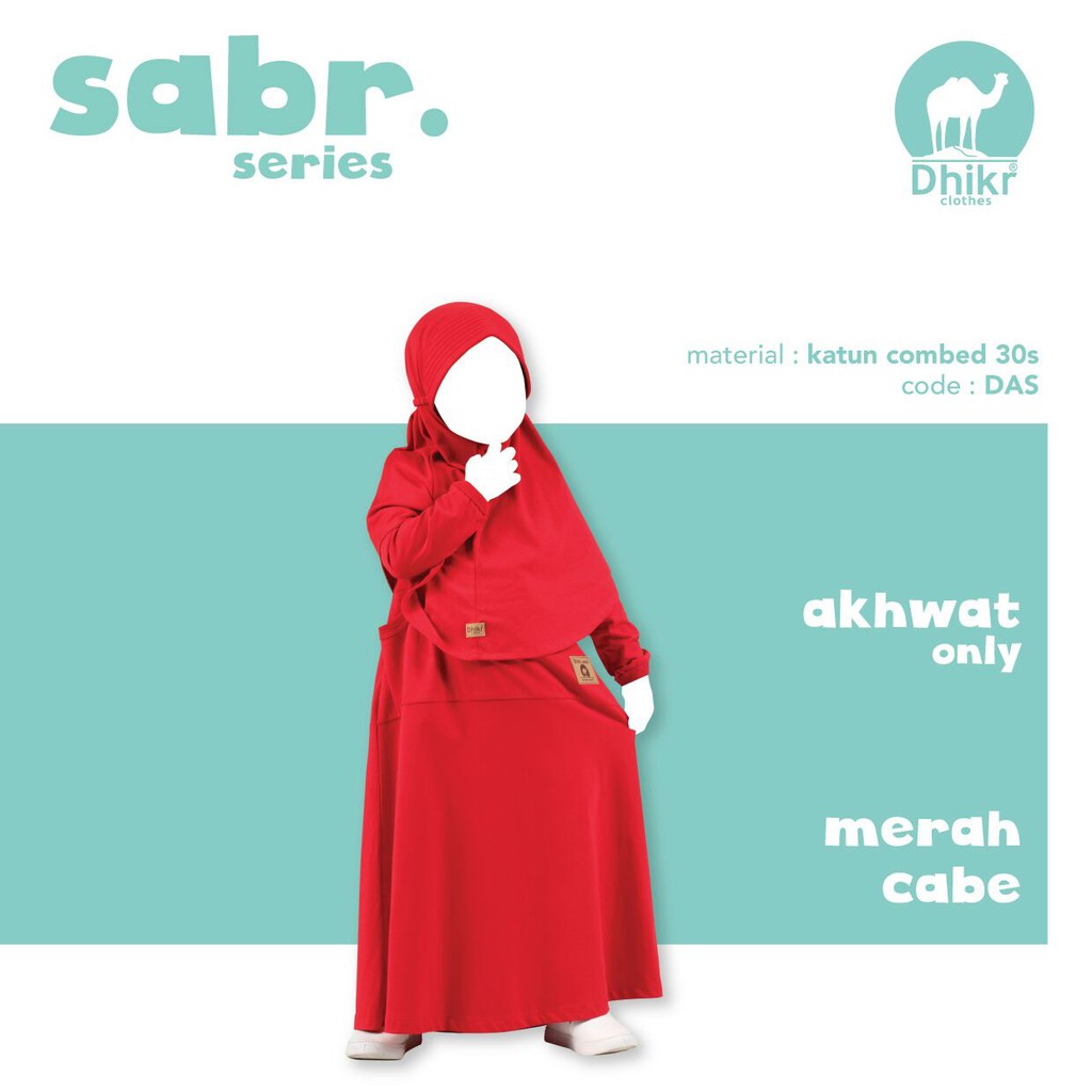 Gamis Basic Merah Cabe Dhikr SABR seris  Anak