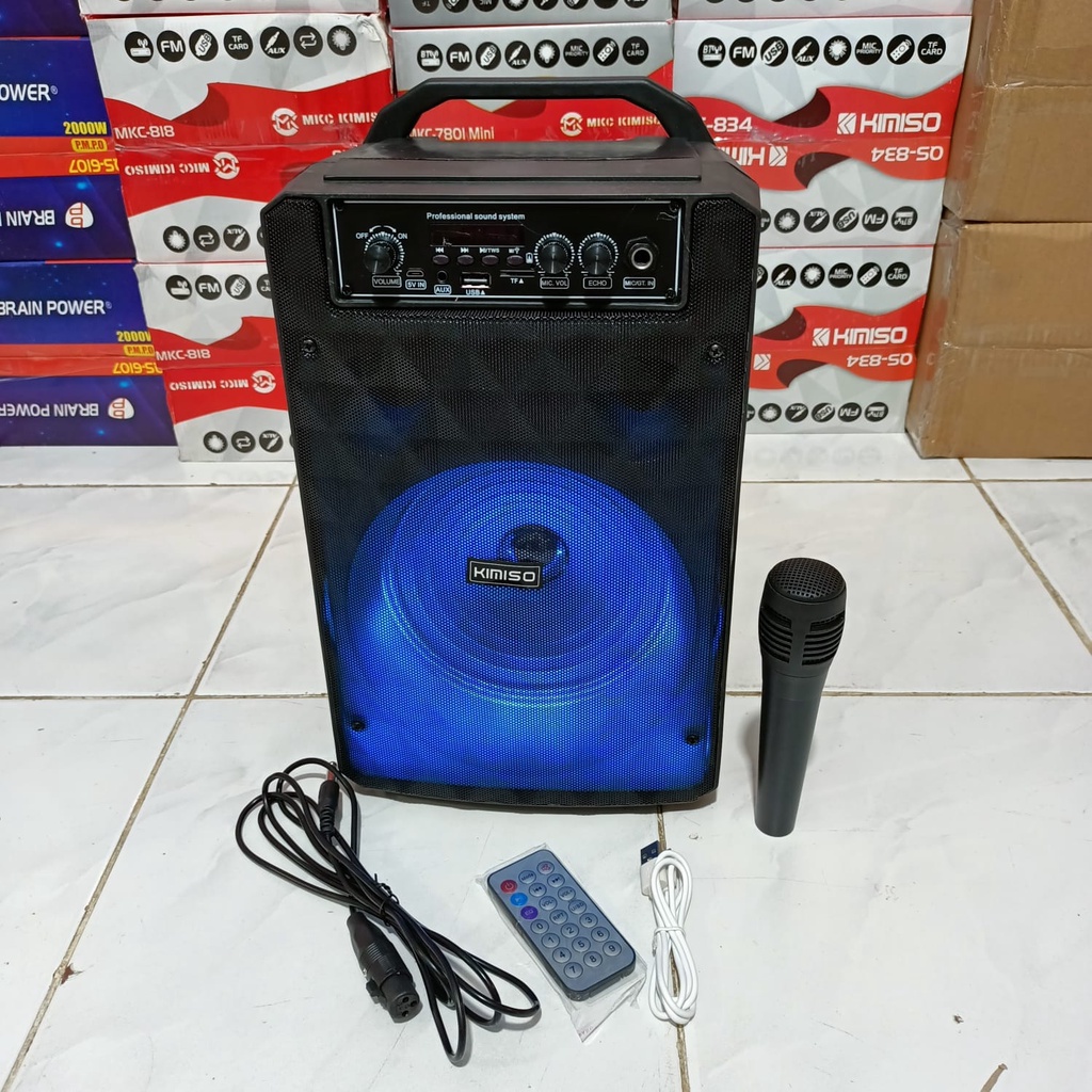 SPEAKER BLUETOOTH KIMISO MKC 818 BONUS MIC SUARA MEGA BASS