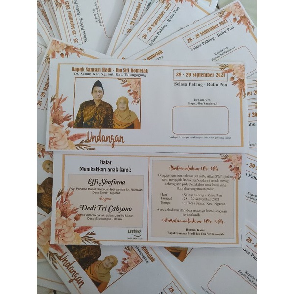 

UNDANGAN AMPLOP ORANGTUA, NIKAH, KHITAN, DLL