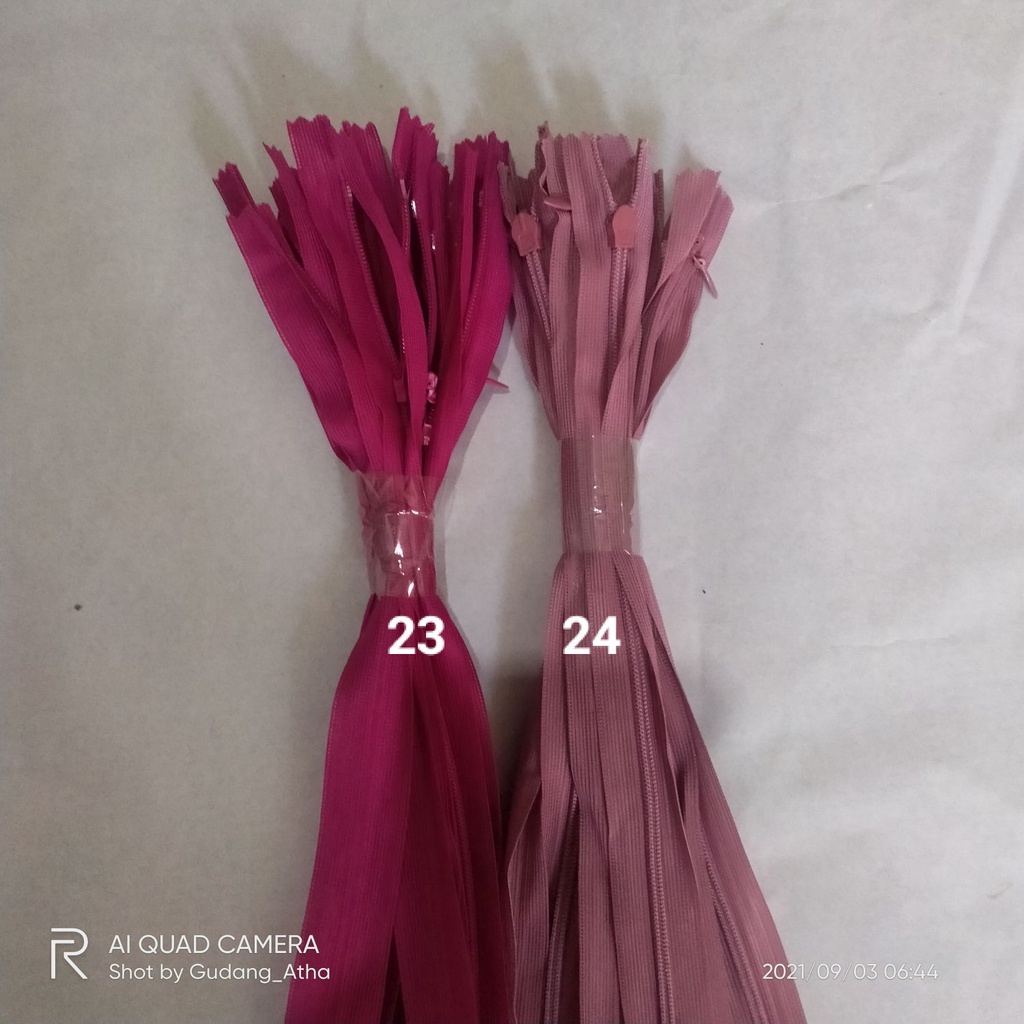 12pcs Sleting Resleting Jepang Invisible Zipper Gamis  25cm /10 inch Lusinan Grosir Murah Berkualitas-5