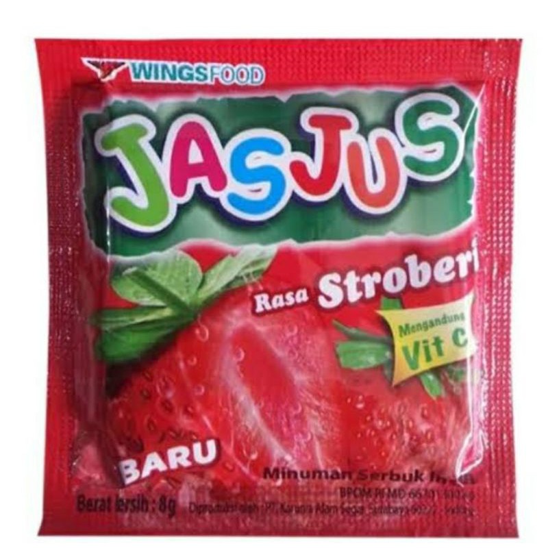 

Jasjus stroberi 1 renteng isi 10 sachet